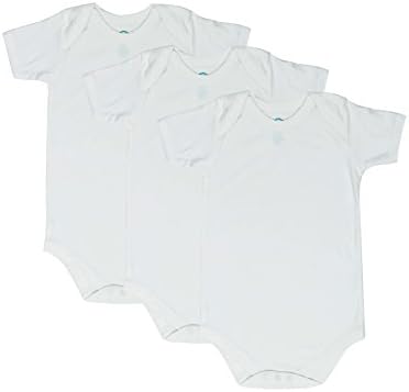 4T 5T 6T Toddler Bodysuit Short Sleeve Envelope Neck 3-Pack (4T) white