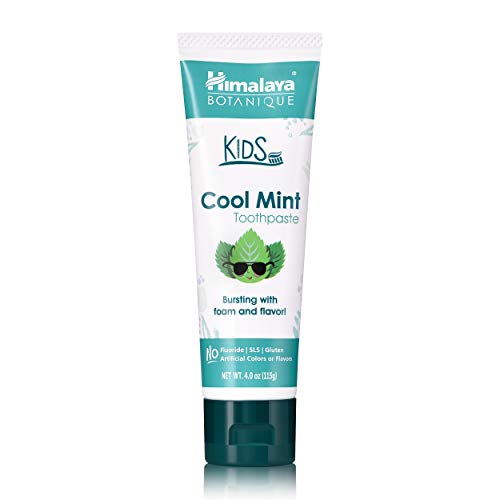 Himalaya Botanique Kids Cool Mint Toothpaste, 4oz (Natural, Fluoride Free & SLS Free) [1 Pack]