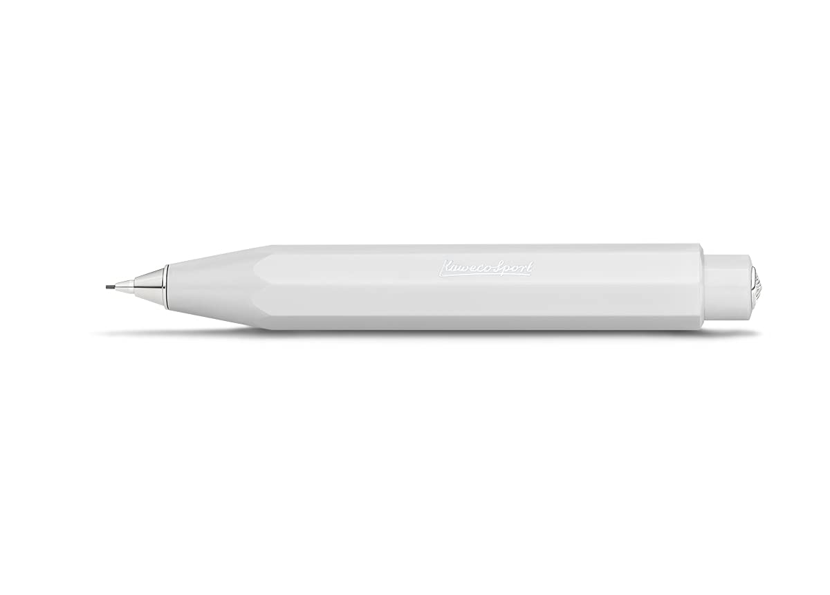 Kaweco SKYLINE SPORT Mechanical Pencil White 0.7 mm HB I Exclusive Mechanical Pencil with 0.7 mm Lead Refill I Pencil 10.5 cm