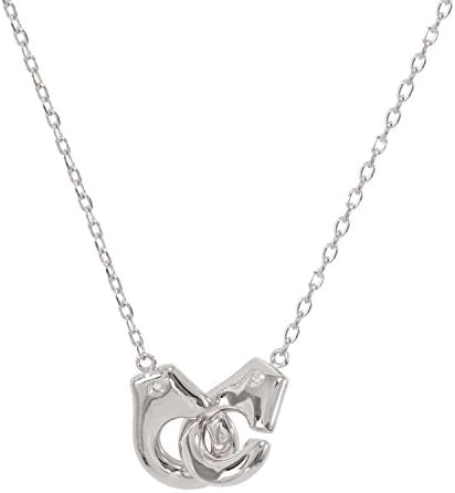 Paialco Jewelry Women's Sterling Silver Shaky Handcuffs Necklace 18 Inches, White Rhodium