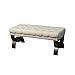 Great Deal Furniture Colette Tufted Light Brown Fabric Ottoman Bench