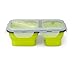 Collapsible Lunch Box- Silicone Kids Food Storage with Two Compartments and Utensil by D'Eco