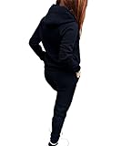 Dellytop Women Jogger Outfit Matching Sweat Suits Long Sleeve Hooded Sweatshirt and Sweatpants 2 Piece Sports Sets