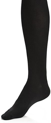 The Right Fit Mens Colonial Ribbed Casual Comfort Work Knee High Dress Socks, Black, 9-11, 1 Pk