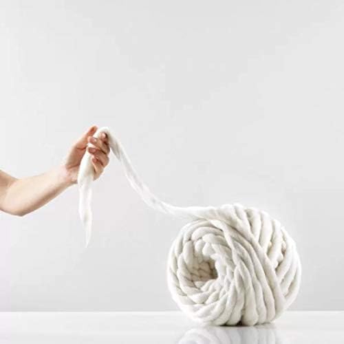 Chenille Arm Finger Knitting Giant Yarn Wool Acrylic Fabric 2cm 250g Roving Yarn Knitting - No Needles Required (Chenille), White