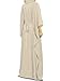 MyBatua Free Size Womens Kaftan Gold Embroidered Fancy Abaya Evening Gown Muslim Maxi Dress KF-003, Warm Grey