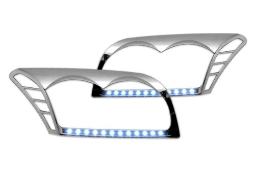 Razer Auto 2007-2012 Dodge Caliber Chrome Led Head Light Bezel Trim Cover