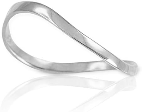 High Polish 925 Sterling Silver Wave Band Thumb Ring (Size 5)