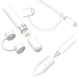 innoGadgets All-Round 3-Set for Apple Pencil - [1] Protective Cap for The Apple Pencil - [2] Holder for Cap - [3] Holder for Charging Adapter | The Perfect Accessory - 3-Part | White