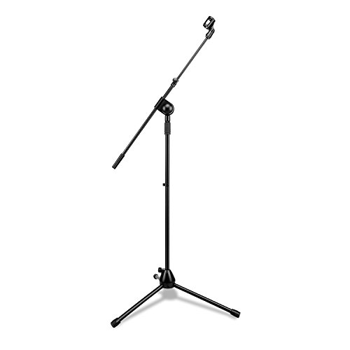 Mugig Boom Microphone Stand, Telescoping Tripod Compact Microphone Stand, 360 Rotate,Portable and Adjustable, Suitable for Performance, Rehearsal and Lecture
