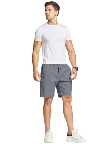 JustSun Shorts Men Cotton Summer Shorts Casual Chino with Pockets