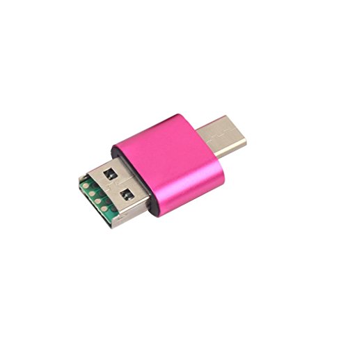TF / SD Card Reader, [2 Pack] Gotd Ultra Slim USB 3.0 SD / Micro SD Card Reader Adapter Micro USB OTG / USB C OTG Adapter for PC / Laptop / Smartphones/ Tablets (Hot Pink) - Thumbnail 2