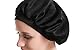 Satin Silk Bonnet Sleep Cap - Black Soft Wide Band S Women Night Hat For Long Curly Natural Hair Salon Silk Scarf Chemo Patient Slouch Slouchy