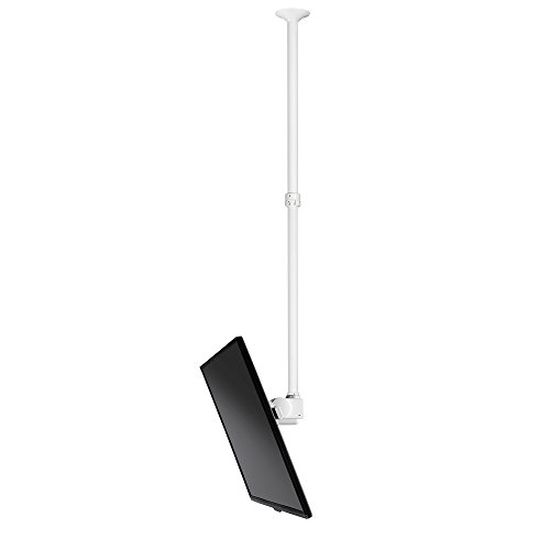 Atdec TH-3070-CTLW Ceiling Mount with Long Drop Length for Displays up to 143-Pound, 74.8-Inch, White