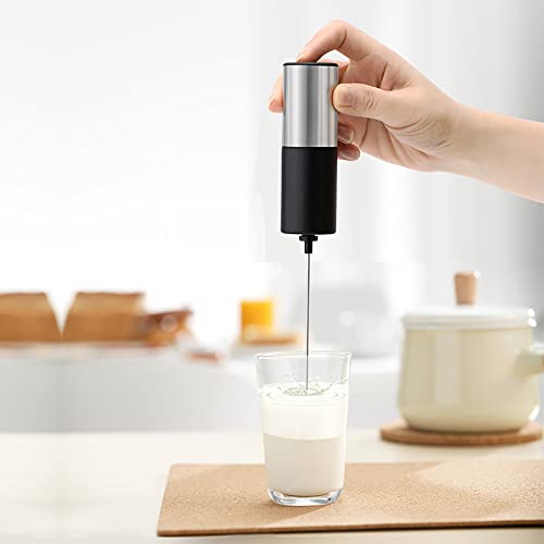 BASANIE Milk frother for coffee, lattes ,Whisk drink mixer, Mini foamer for Cappuccino, Frappe, Matcha, Hot Chocolate. Battery operated stainless foam maker handheld eletric frothers