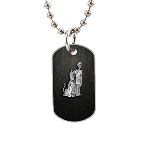 Scooby Doo Custom New Big Size Oval Dog Tag Necklace,Extra one pc 3.3 " inch and 30" Aluminum Bead Chain