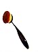 Professional Cosmetic Set | Oval Makeup Brushes | 5 Piece Toothbrush (Black) | Soft Hair | Cream/Liquid Application | Contour | Powder | Foundation | Flexible Handle