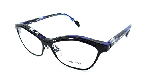 Alain Mikli Rx Eyeglasses Frames A03071 005 54-15-140 Matte Black/Blue Havana