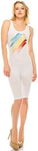 7Wins JJJ Women Catsuit Cotton Lycra Tank Bermuda Short Yoga Bodysuit Jumpsuit