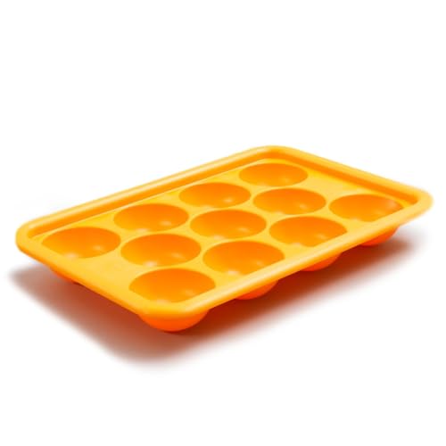Truffly Made Scoritech ALVEOPIZZ® Pizza Dough Proofing Tray – 11 Cavities – Red with White Lid - Professional Quality (Orange)