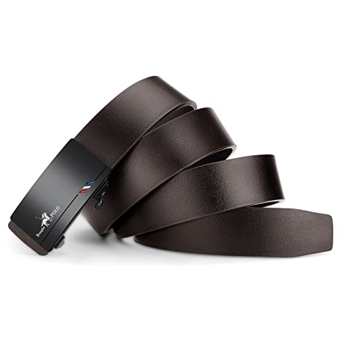 Mens Belt Brown, Ratchet Belt Dress with 1 3/8\