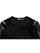 uxcell Men's Casual Long Sleeve Pullover Leather Sleeves Crew Neck T-Shirts Black S US 34