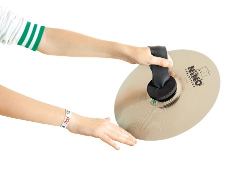 Nino Percussion NINO-NS355 14-Inch Cymbal with Holding Straps, Nickel Silver