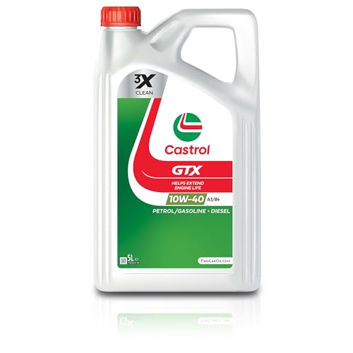 Castrol GTX 10W-40 A3/B4 Part Synthetic Engine Oil, 5L
