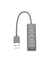 OUSHE - Adaptador de USB 4 en 1 con múltiples puertos USB 2.0 y cable de extensión para unidades flash USB, Windows PC, teléfono celular, Mac, ordenador portátil y otros dispositivos USB, color negro