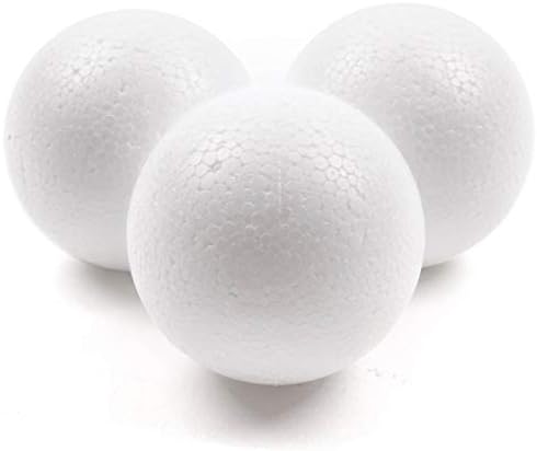 Tytroy White 3 Inch Smooth Styrofoam Craft Balls DIY Decoration Projects Round Ornaments Balls (12 pc)