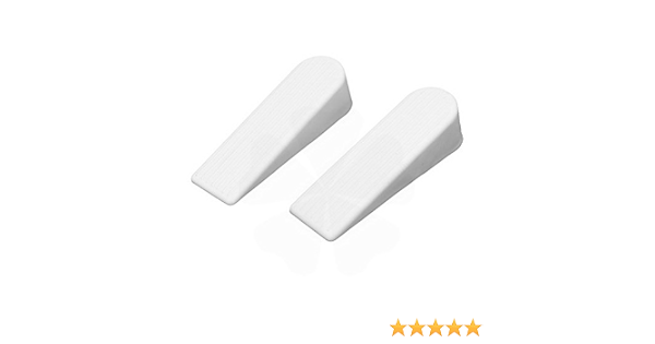 WHL Small White Rubber Door Stop (3cm) – Floor Mounted Wedge / Jammer (Pack Of 1, WDS9090)