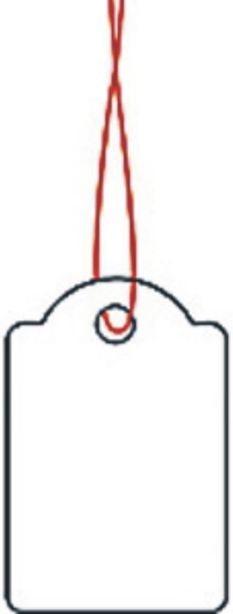 HERMA Hanging Tags with Red Thread, 1000 Pieces, 18 x 28 mm, Thread Length approx. 8 cm, Small Cardboard Price Tags, Marking Labels, Writable Tags, White