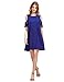 Milumia Women's Summer Cold Shoulder Ruffle Sleeves Shift Dress Royal Blue M