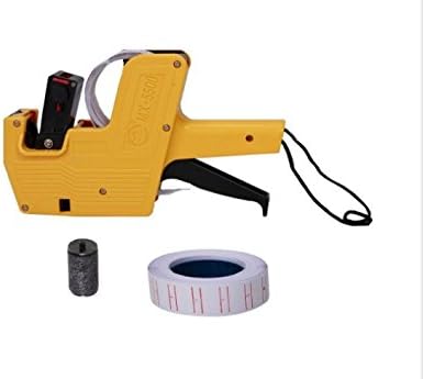 LUKADO Mx-5500 Single Row Labeler Price Tag Label Gun + Ink Roller + Single Row Label Paper Price Sticker Roll for Offices & Markets