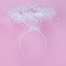 Angel Halo Headband - Halo Light Up with Soft Genuine Marabou Feathers - Headband in White for Christmas, Halloween, Cosplay, Party, Theater Costume Accessory - Fits Most Children and Adults (2 pack)