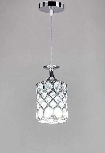MonaLisa Gallery Chrome Crystal Mini Pendant Light,Kitchen Hanging Ceiling Lighting Fixture SML-8675-X-W4-Silver