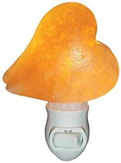 Night Light Wall Plug Salt lamp Rock Salt Lamp Hand Carved Pink Night Light Pink Light Romantic Double Heart Shape Crystal Rock