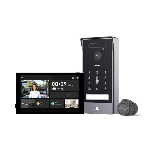EZVIZ 4K Video Door Intercom, 8" Touch Screen, Palm/Face Detection, Remote Unlock, 2 Wires, Human Detection, RFID Option, Waterproof, Dual Band Wi-Fi, HP7 Pro