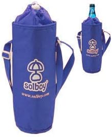 Solboy Wine Bottle Cooler Blue with Strap Thermal Cover Picnic Beach