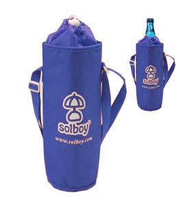 Solboy Wine Bottle Cooler Blue with Strap Thermal Cover Picnic Beach