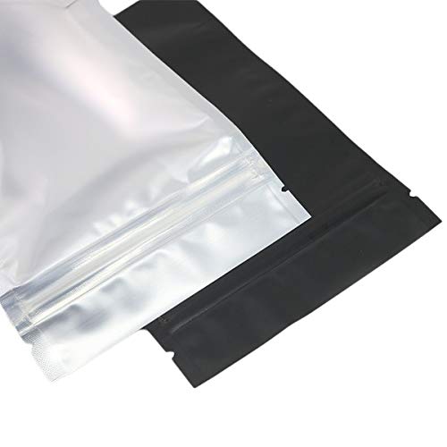 100 Pieces Resealable Mylar Zip Lock Bags Aluminum Foil Bags, Flat