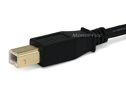 Monoprice 3-Feet USB 2.0 A Male to B Male 28/24AWG Cable (Gold Plated) (105437)