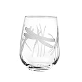 Rolf Glass Dragonfly Stemless Wine Glass 17 ounces, Set of 4