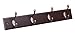 BIRDROCK HOME Oval Hook Coat and Hat Rack - 4 Hooks - 17 Inch - Wall Mount - Towel Leash Backpack Hook - Home Entryway Organization - Brown Finish - Bronze Hooks