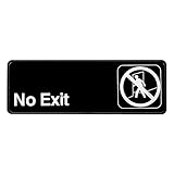 Alpine Industries No Exit Sign - Highly Visible & Weather Proof Plastic Door & Gate Placard w/Adhesive Back - Indoor & Outdoor Post for Schools, Offices, Restaurants & Businesses