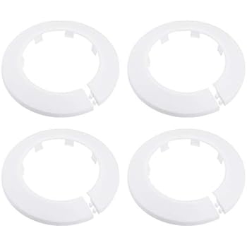 uxcell Pipe Collar 64mm PP Radiator Escutcheon Water Pipe Cover Decoration White 4 Pcs