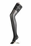 Falke Seidenglatt Shine Thigh Highs, Large, Powder