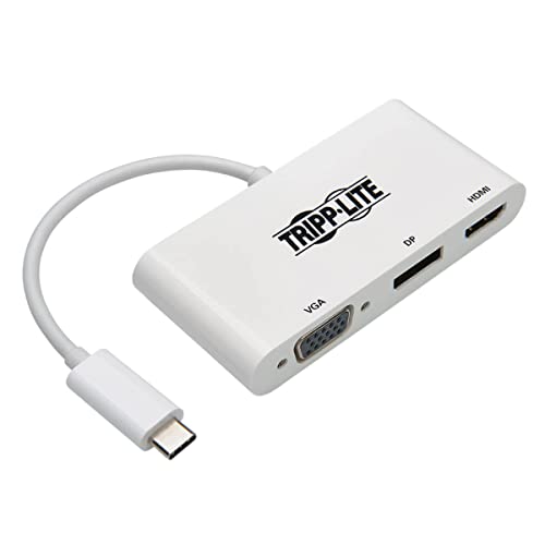 Tripp Lite USB C to HDMI/DisplayPort/VGA Adapter (M/F), USB 3.1 Gen 1, Thunderb…