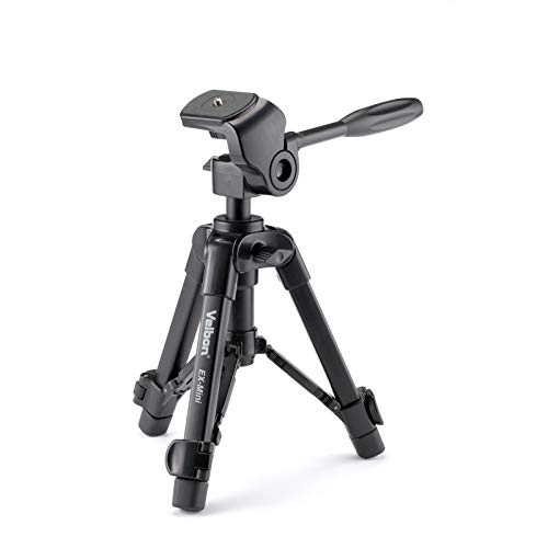 ベルボン Velbon 卓上三脚 EX-mini カメラ用 専用ケース付き 2段 レバーロック 全高41.7cm 最低高19.0cm 脚径17mm 小型 テーブル三脚 ミニ三脚 2Way雲台 アルミ脚 301727