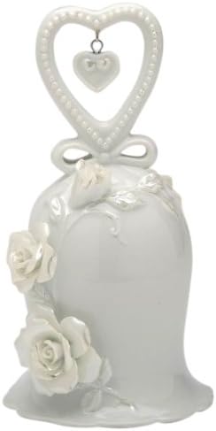 Appletree Design The Perfect Wedding White Rose Bell Heart, 5-Inch Tall, Includes Clapper